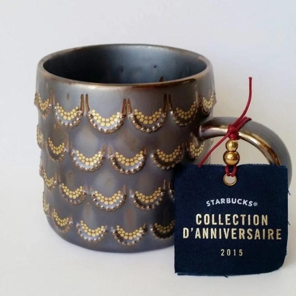 Starbucks 2015 Mermaid scale mug - like New set of two
